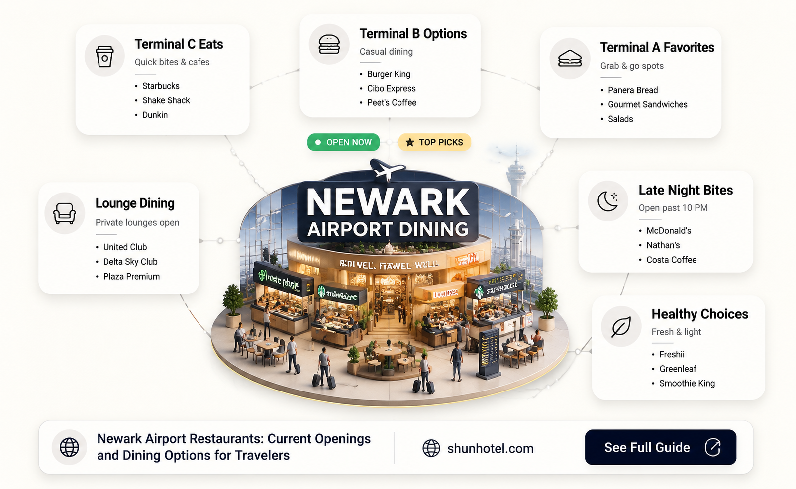 are newark airport restaurants open