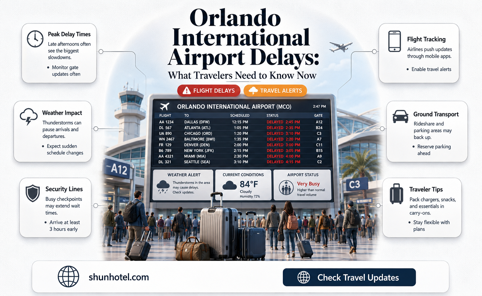 are there delays at orlando international airport