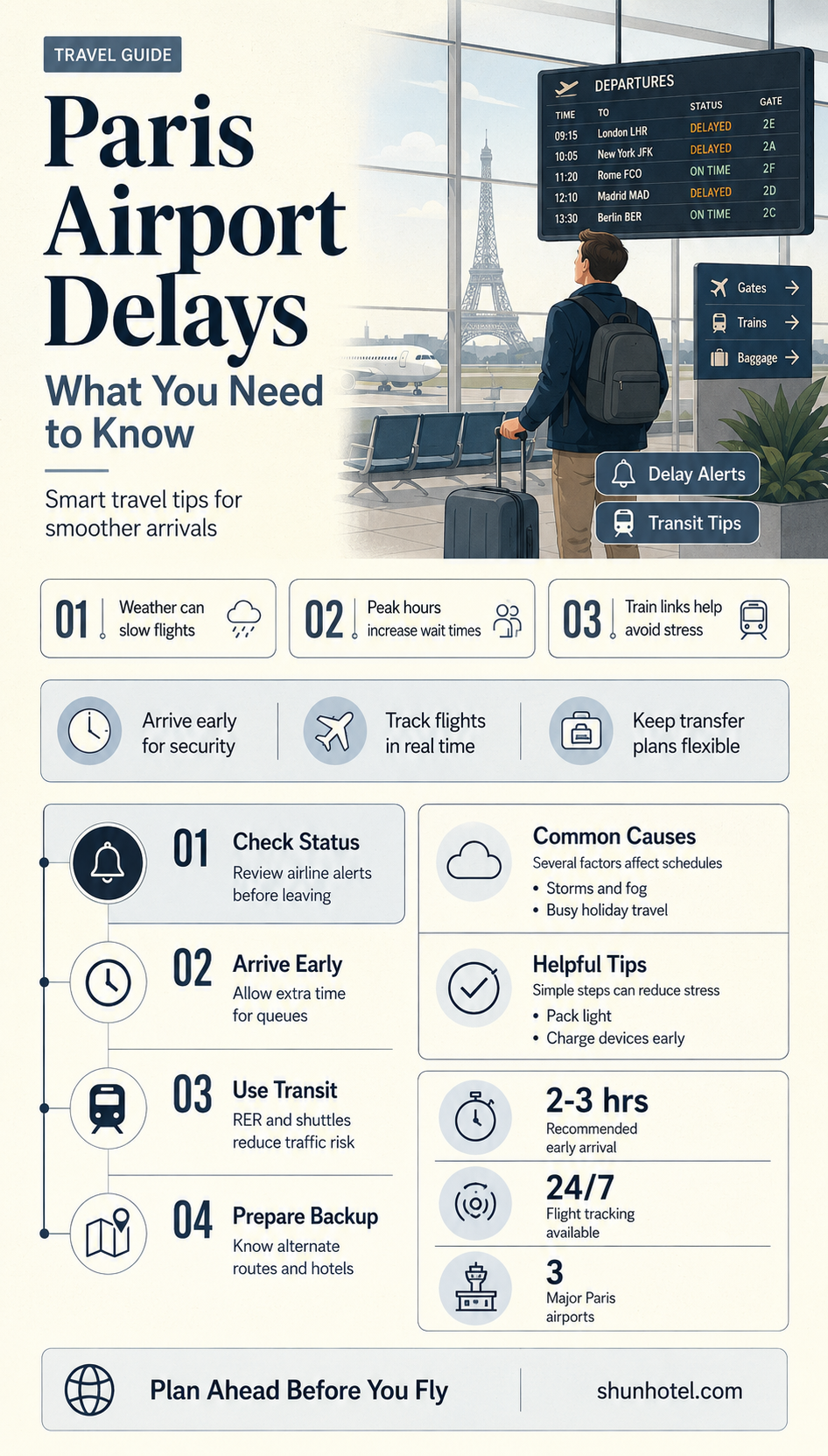 are there delays at paris airport