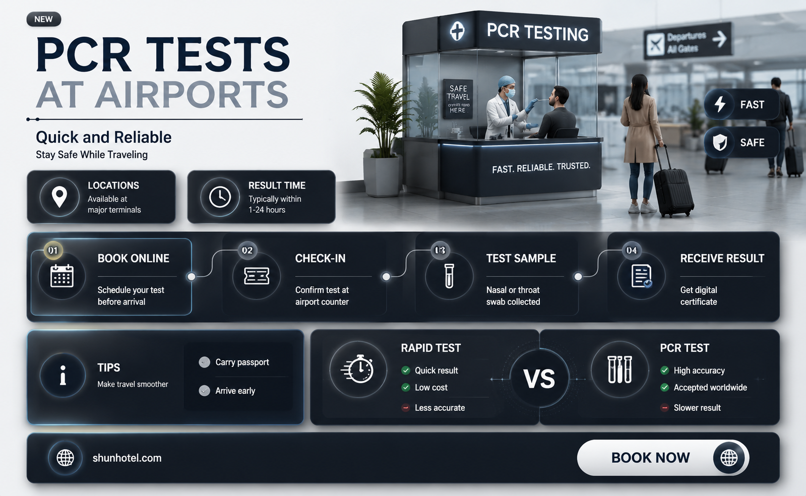 are there pcr tests at airports