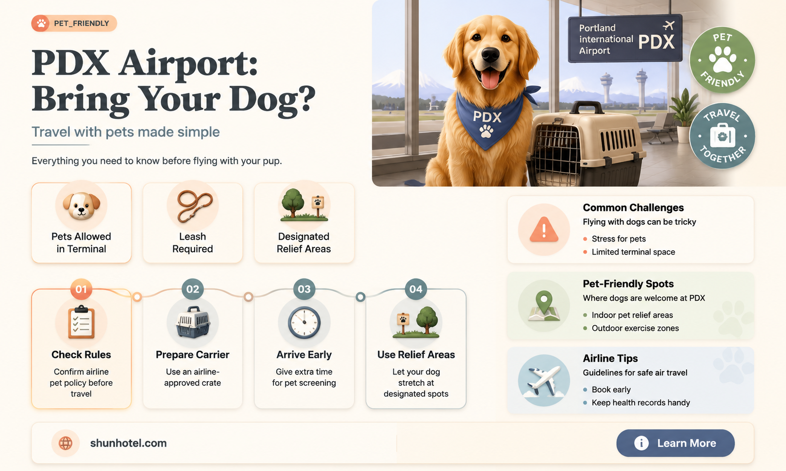are dogs allowed in pdx airport