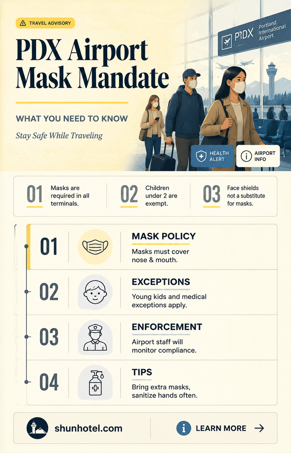 are masks required at pdx airport