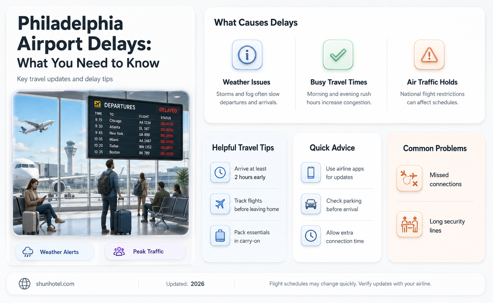 are there delays at philadelphia airport