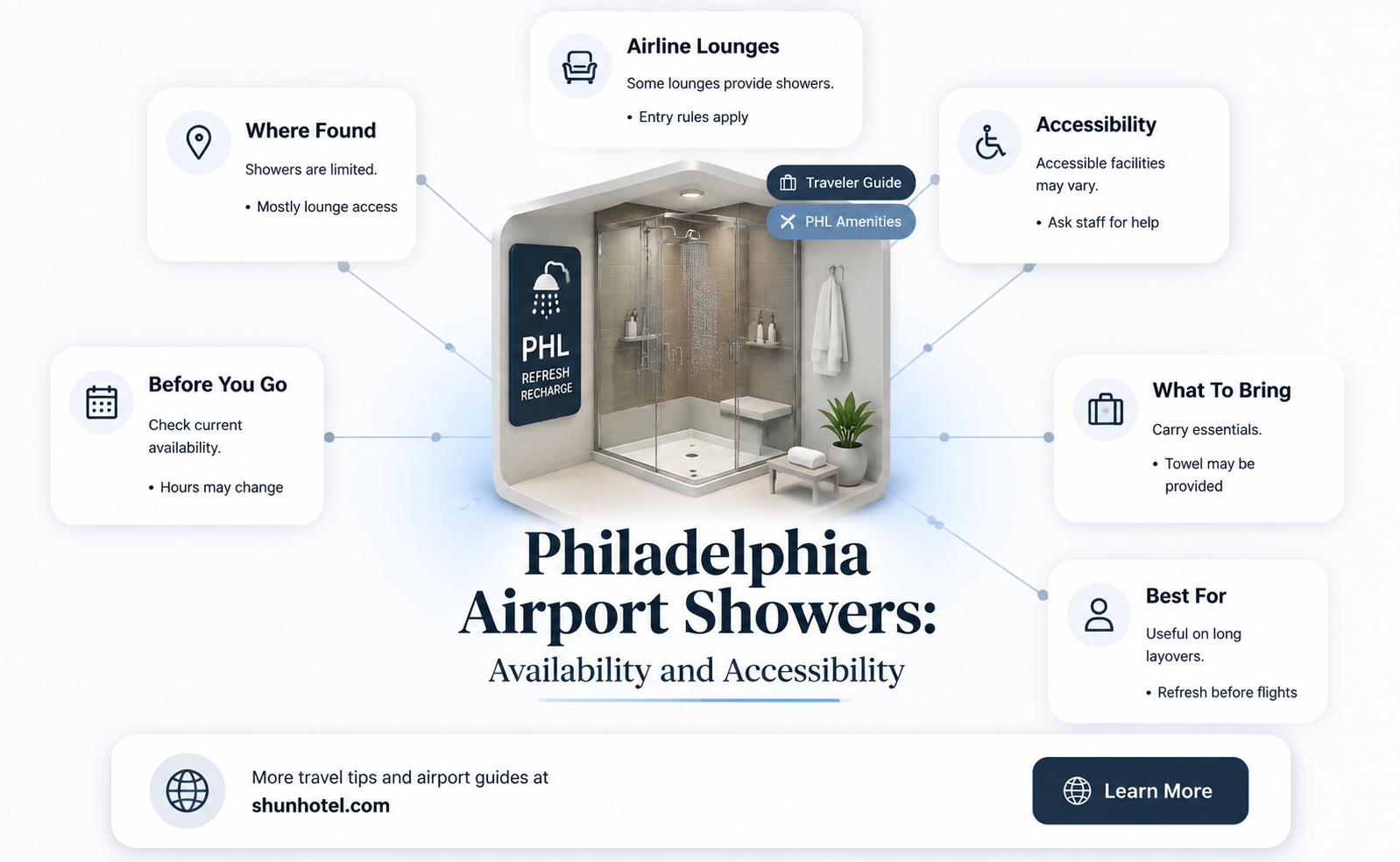 are there showers at philadelphia airport