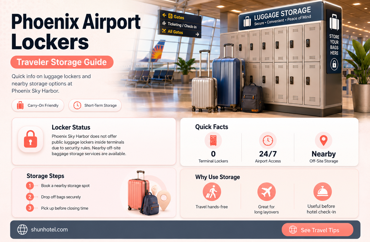 are there lockers at phoenix airport