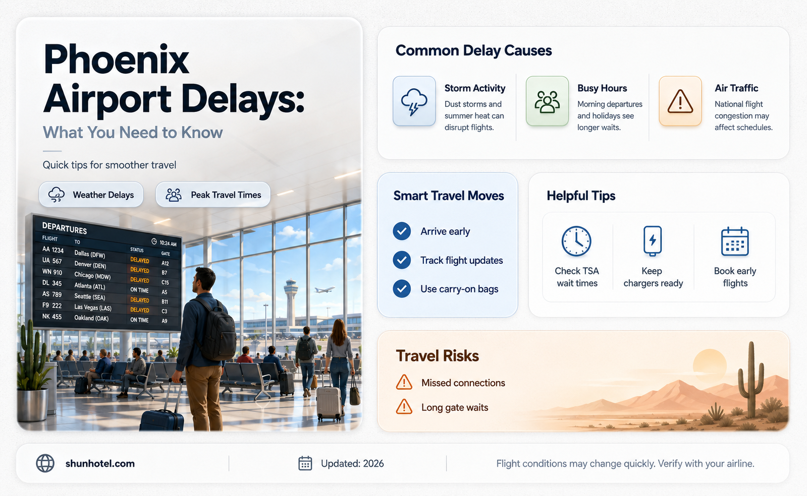 are there delays at phoenix airport