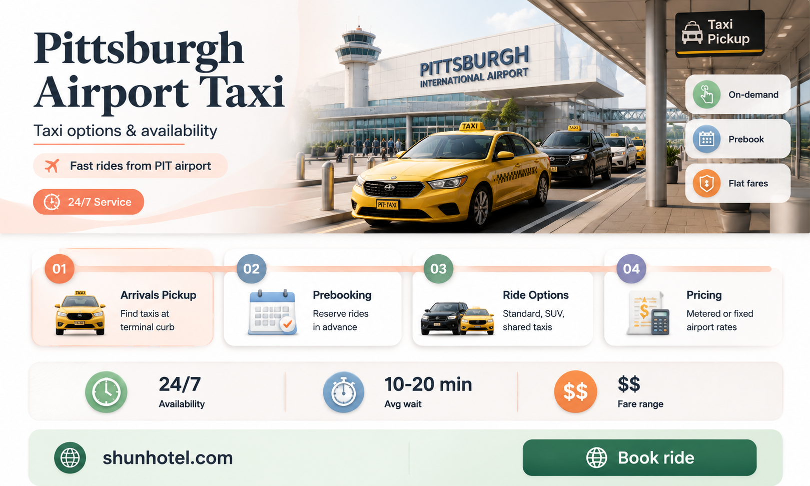 are there taxis at pittsburgh airport