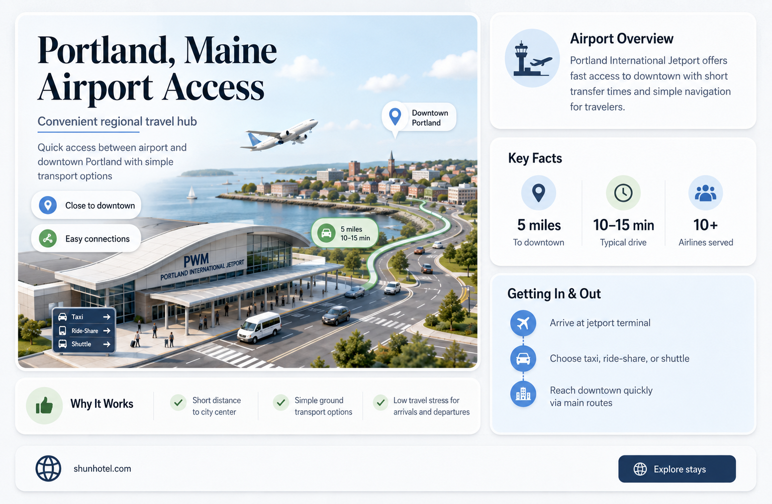 are there airports in portland maine