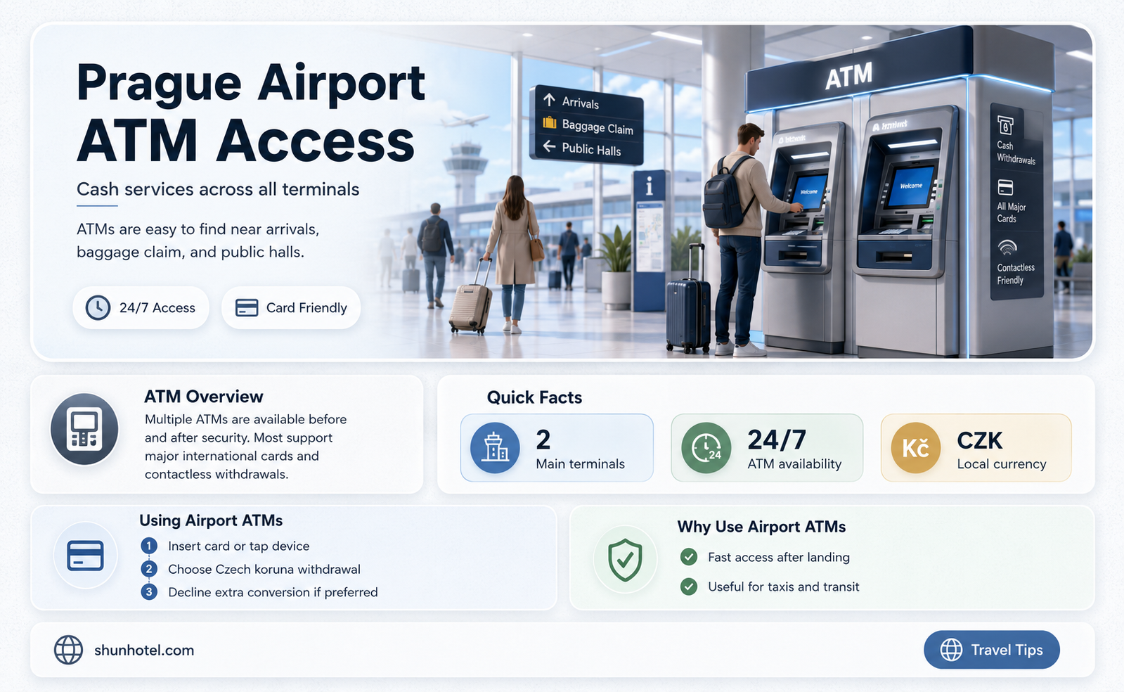 are there atms in prague airport