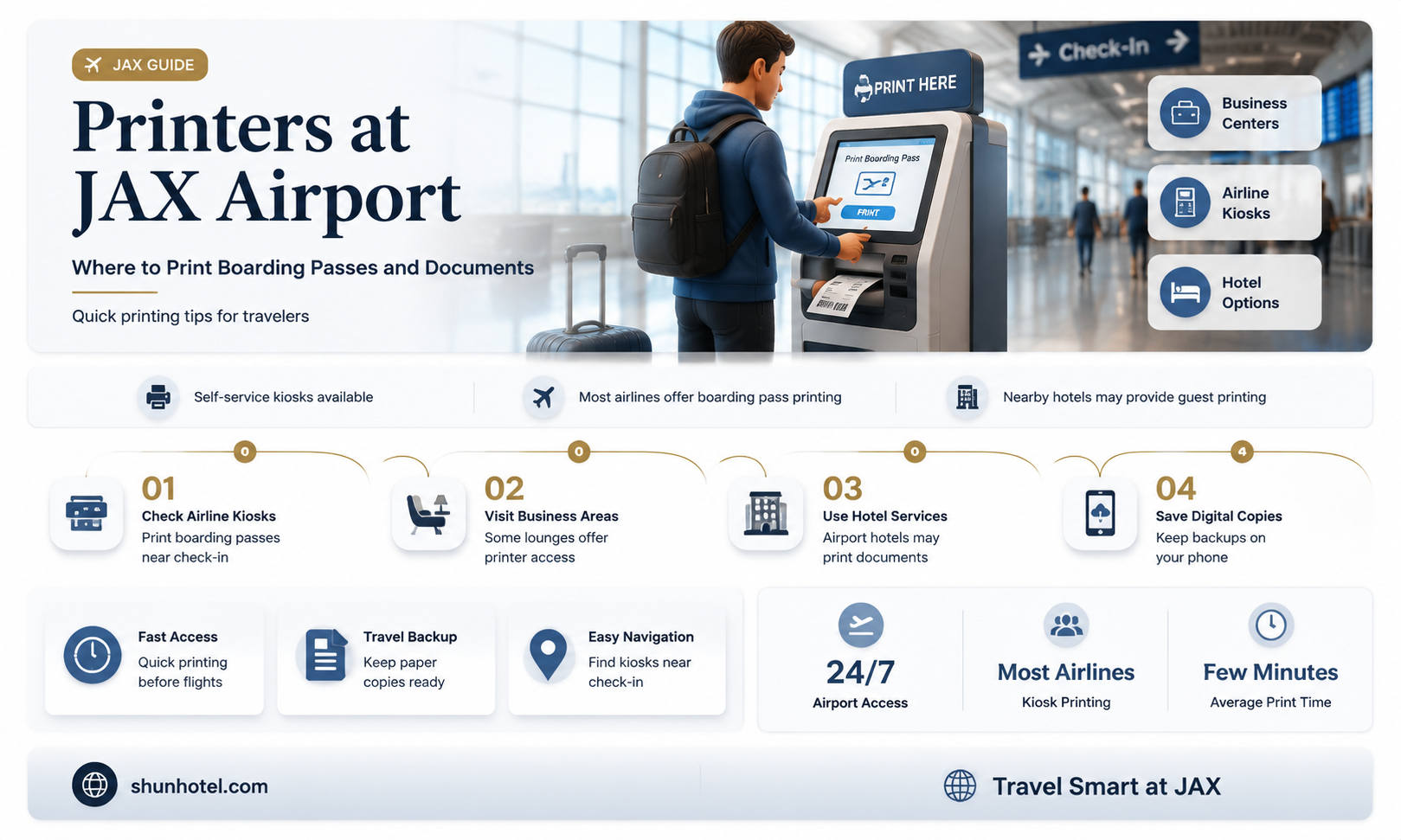 are there printers at jax airport