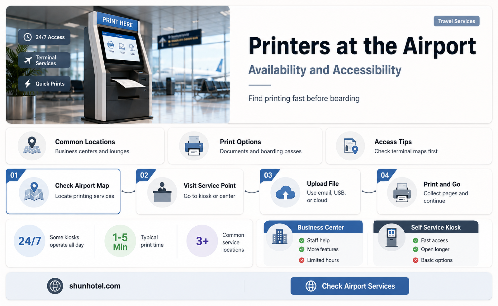 are there printers at the airport
