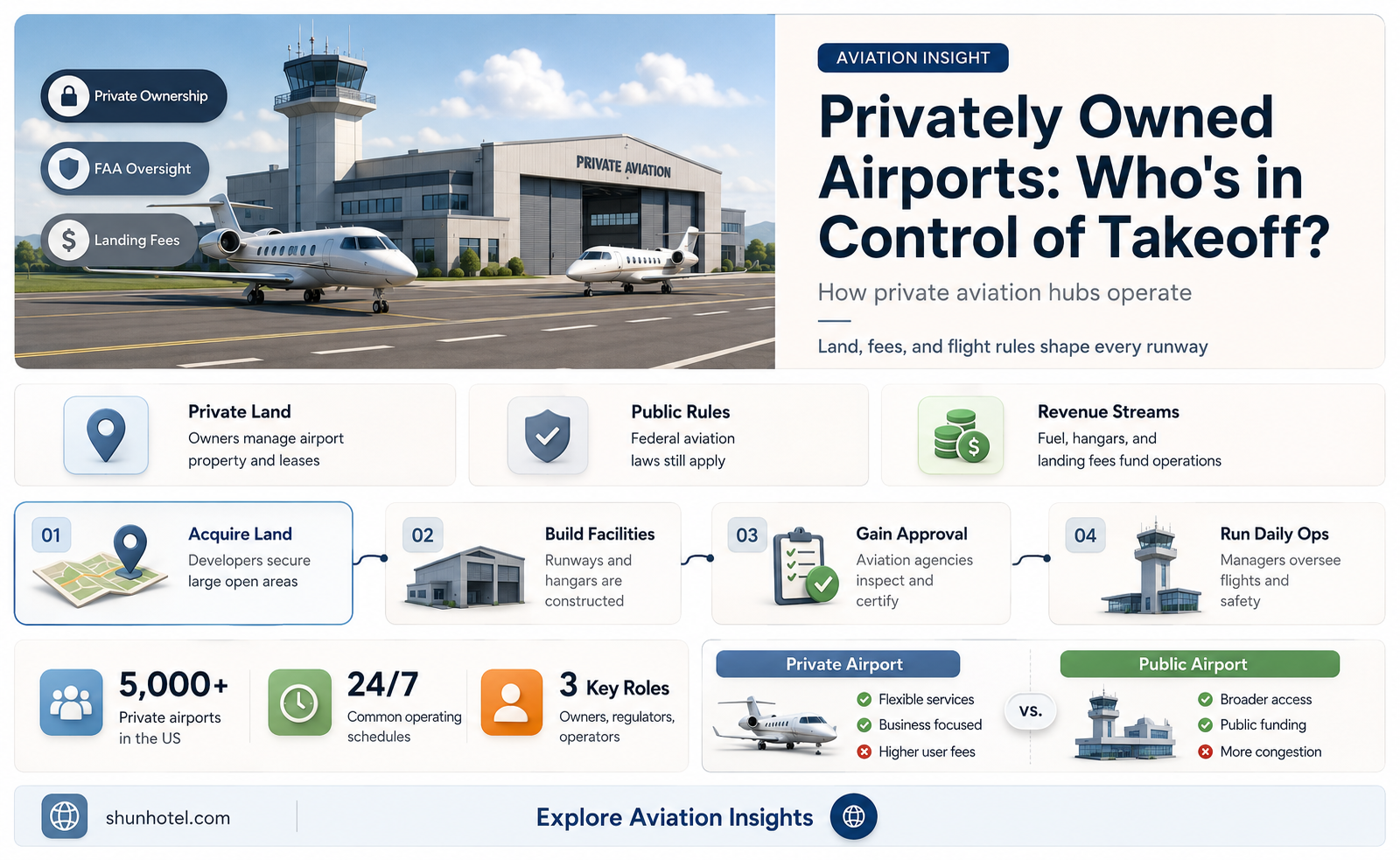 are there any privately owned airports