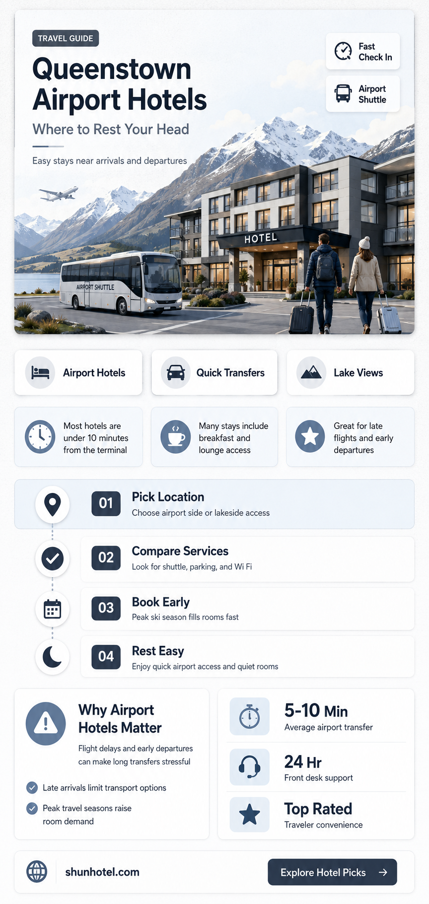 are there hotels at queenstown airport