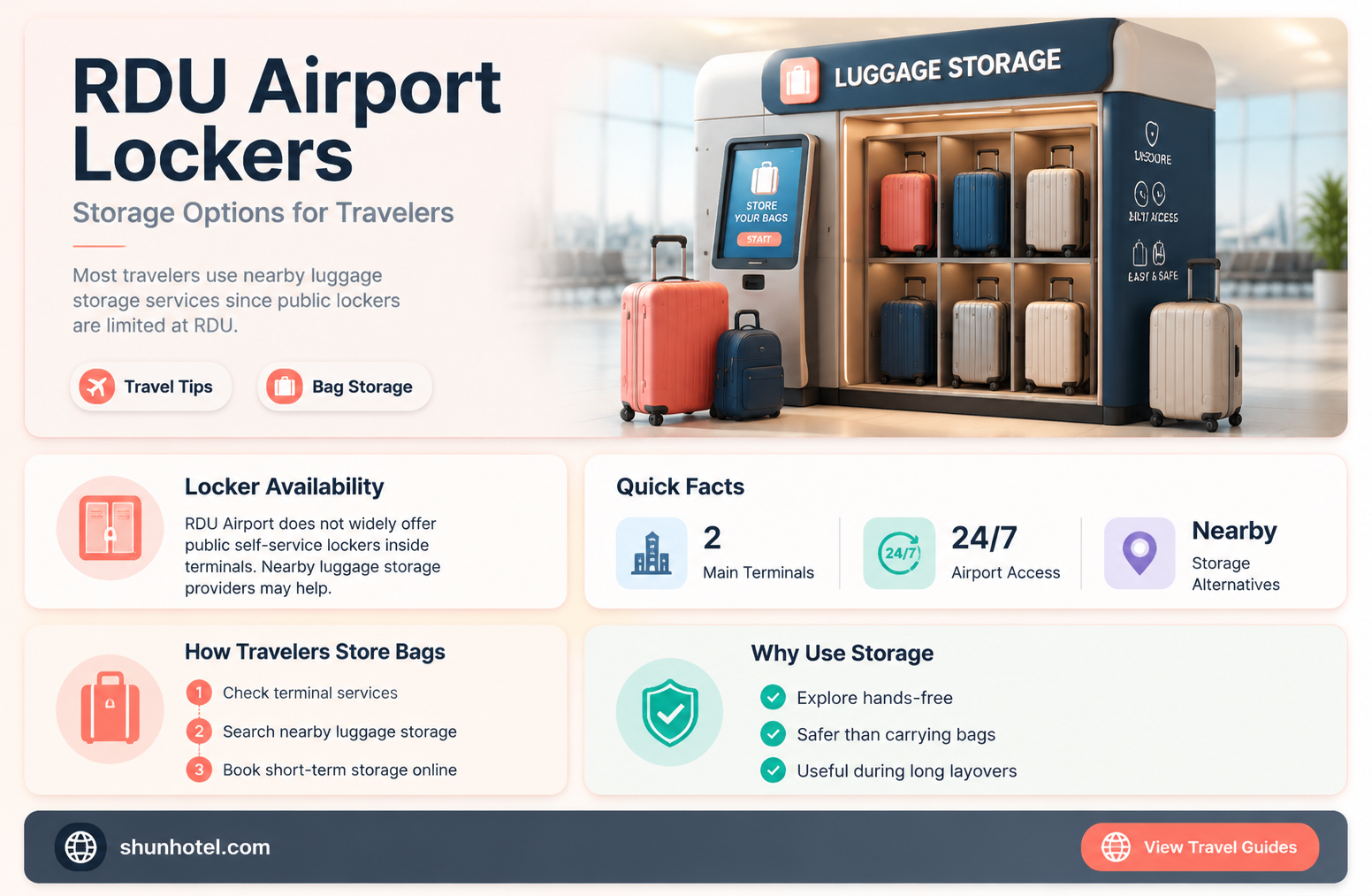 are there lockers at rdu airport