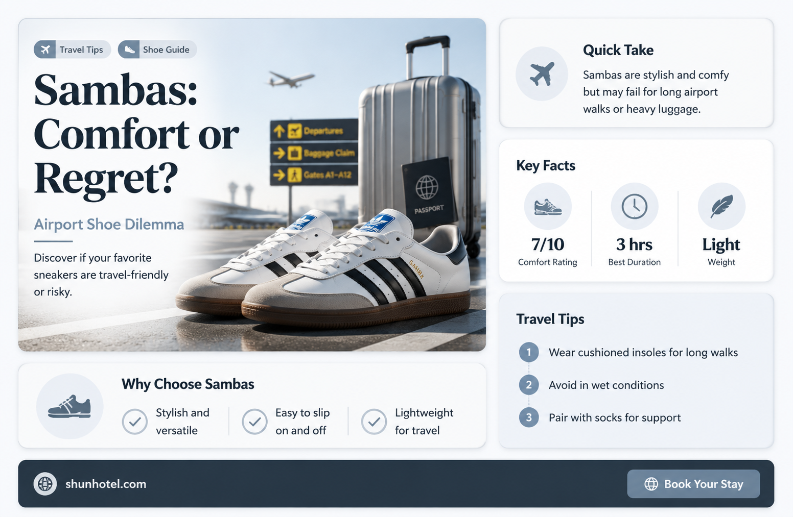 are sambas comfortable for the airport