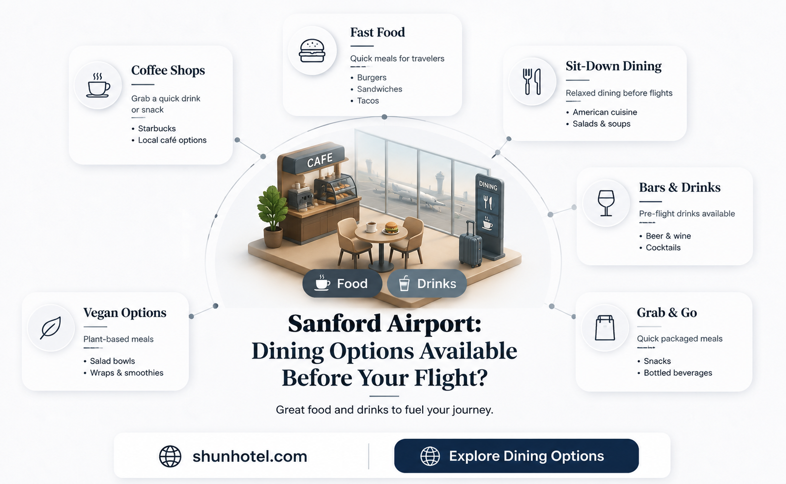 are there restaurants in sanford airport
