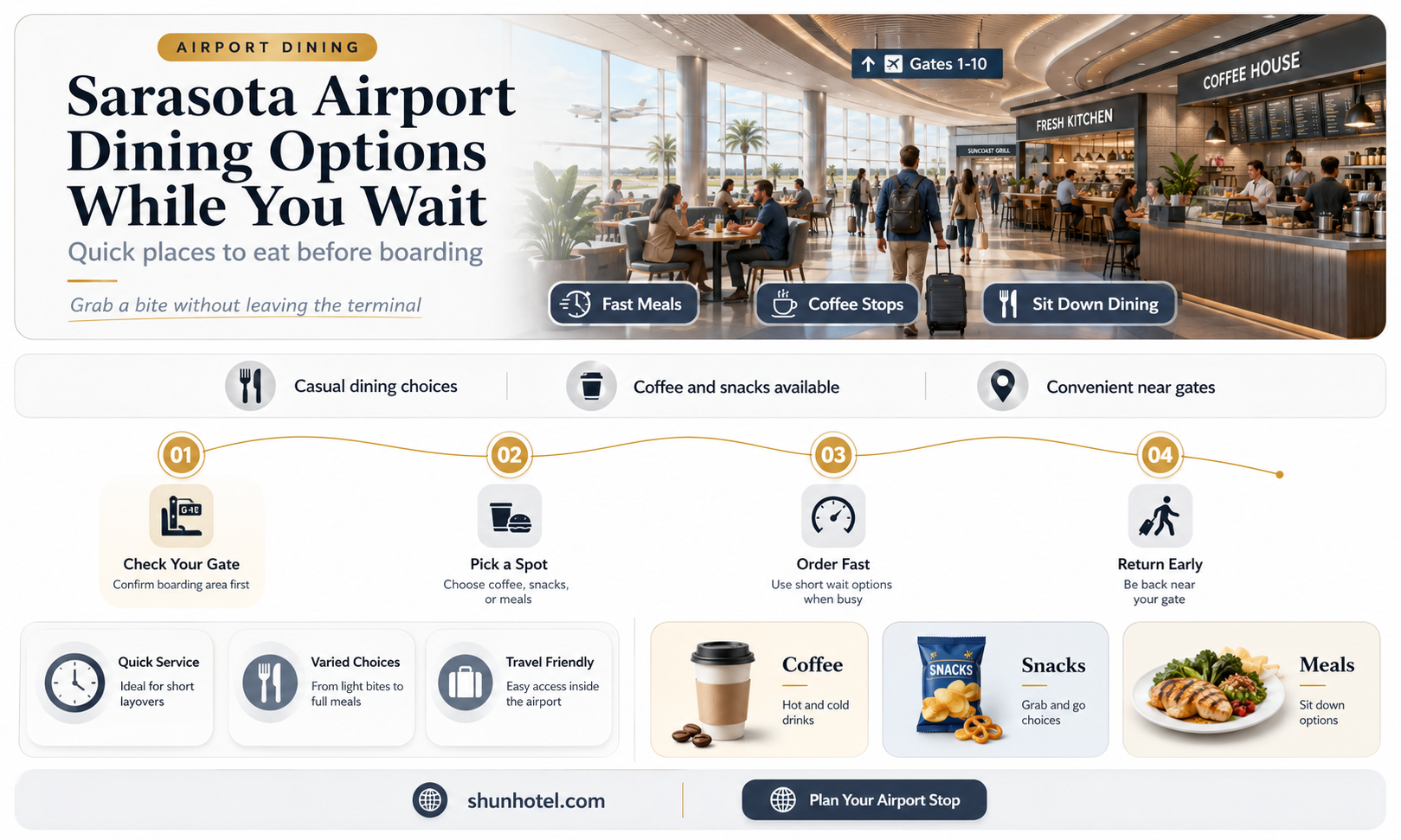 are there restaurants in sarasota airport