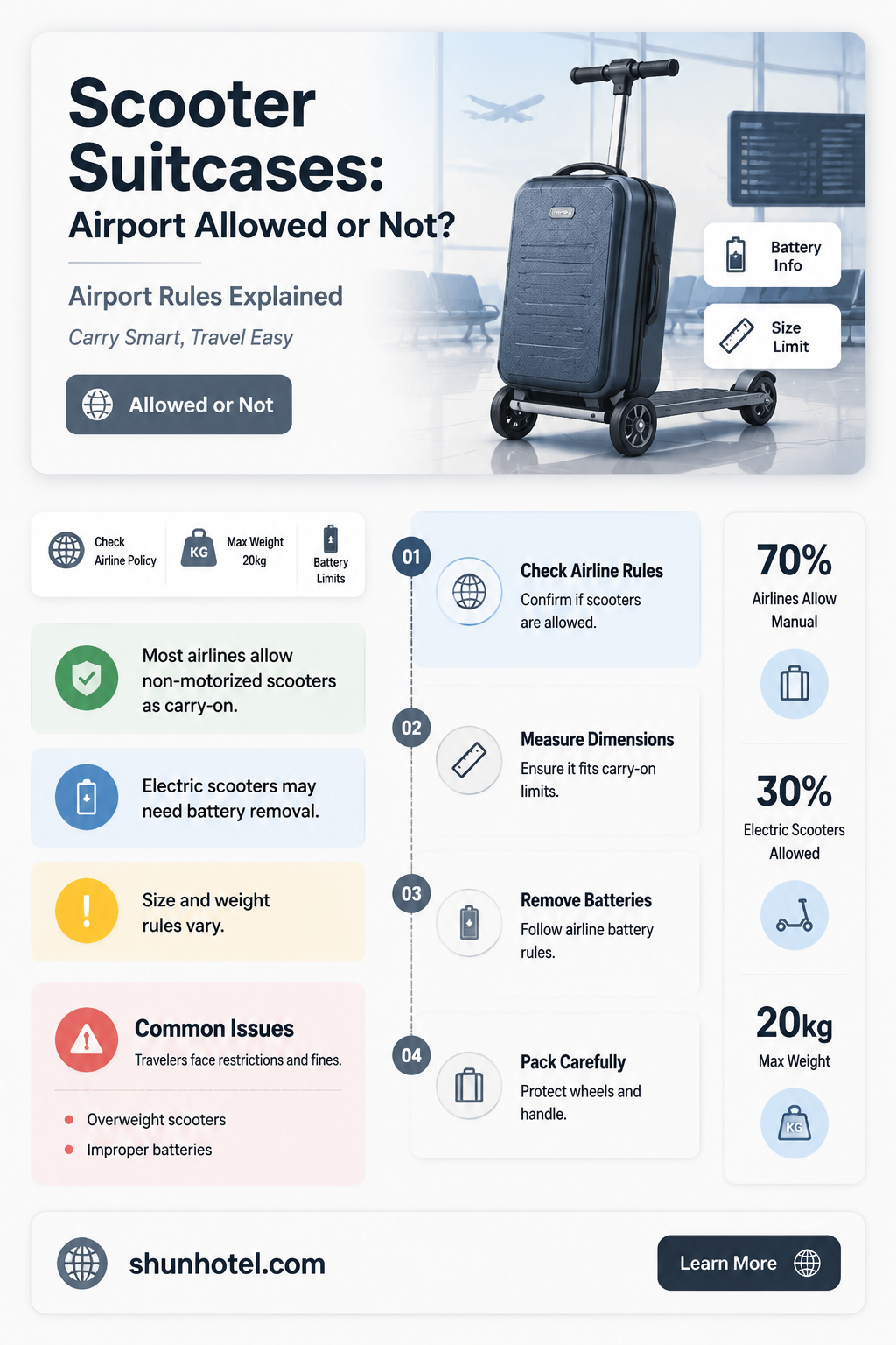are scooter suitcases allowed in airports
