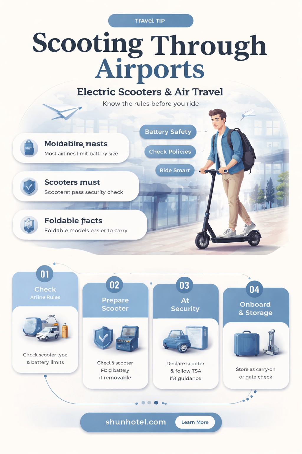 are electric scooters allowed in airports