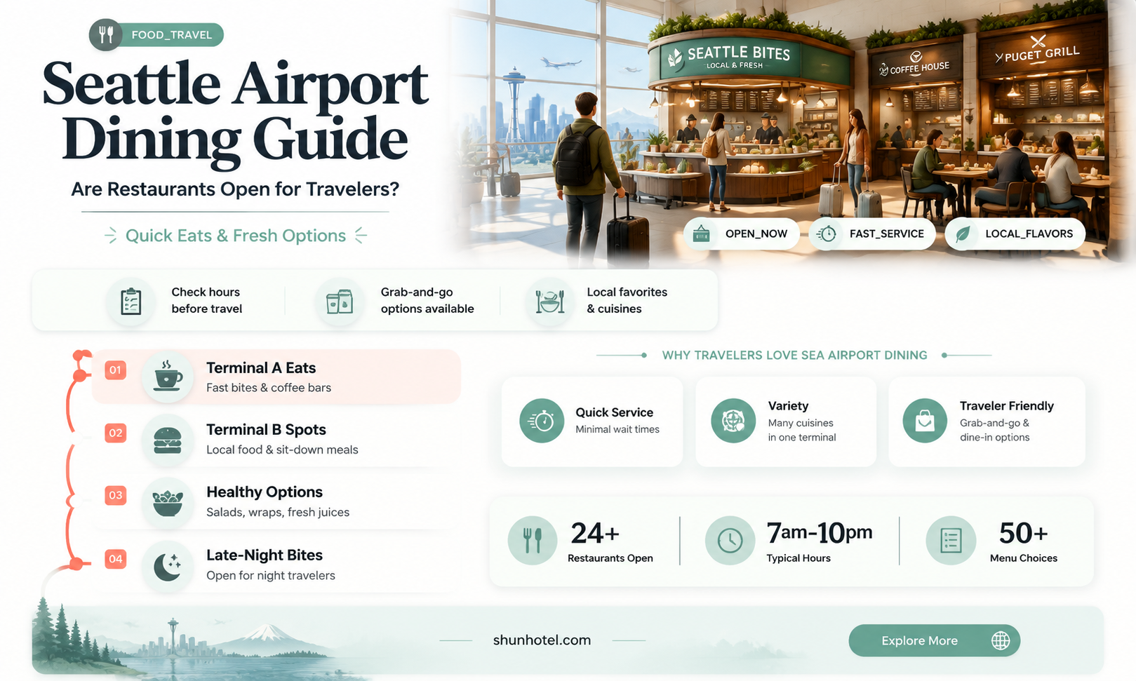 are restaurants open in seattle airport