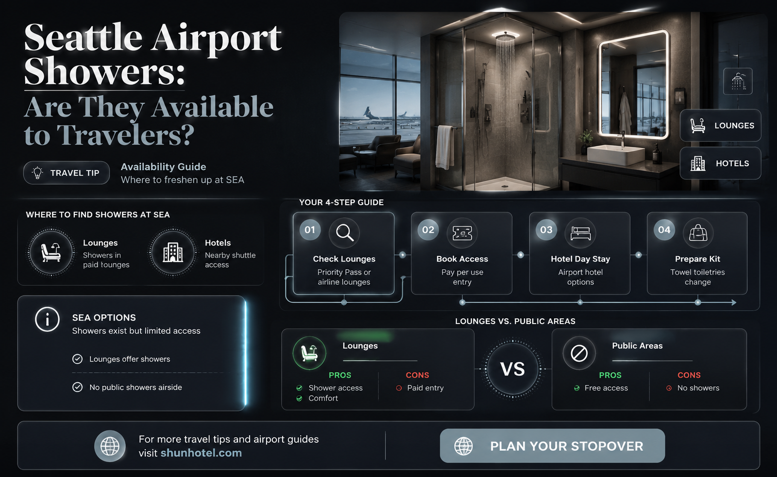 are there showers at seattle airport