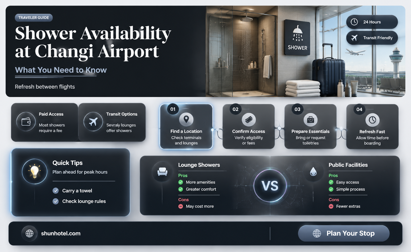 are there showers at changi airport