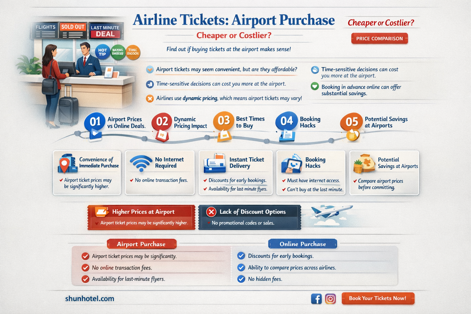 are airline tickets cheaper at airport