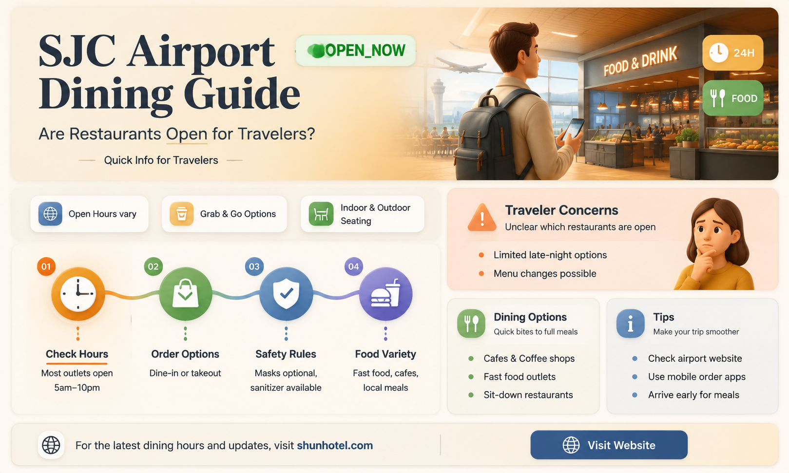 are restaurants open at sjc airport