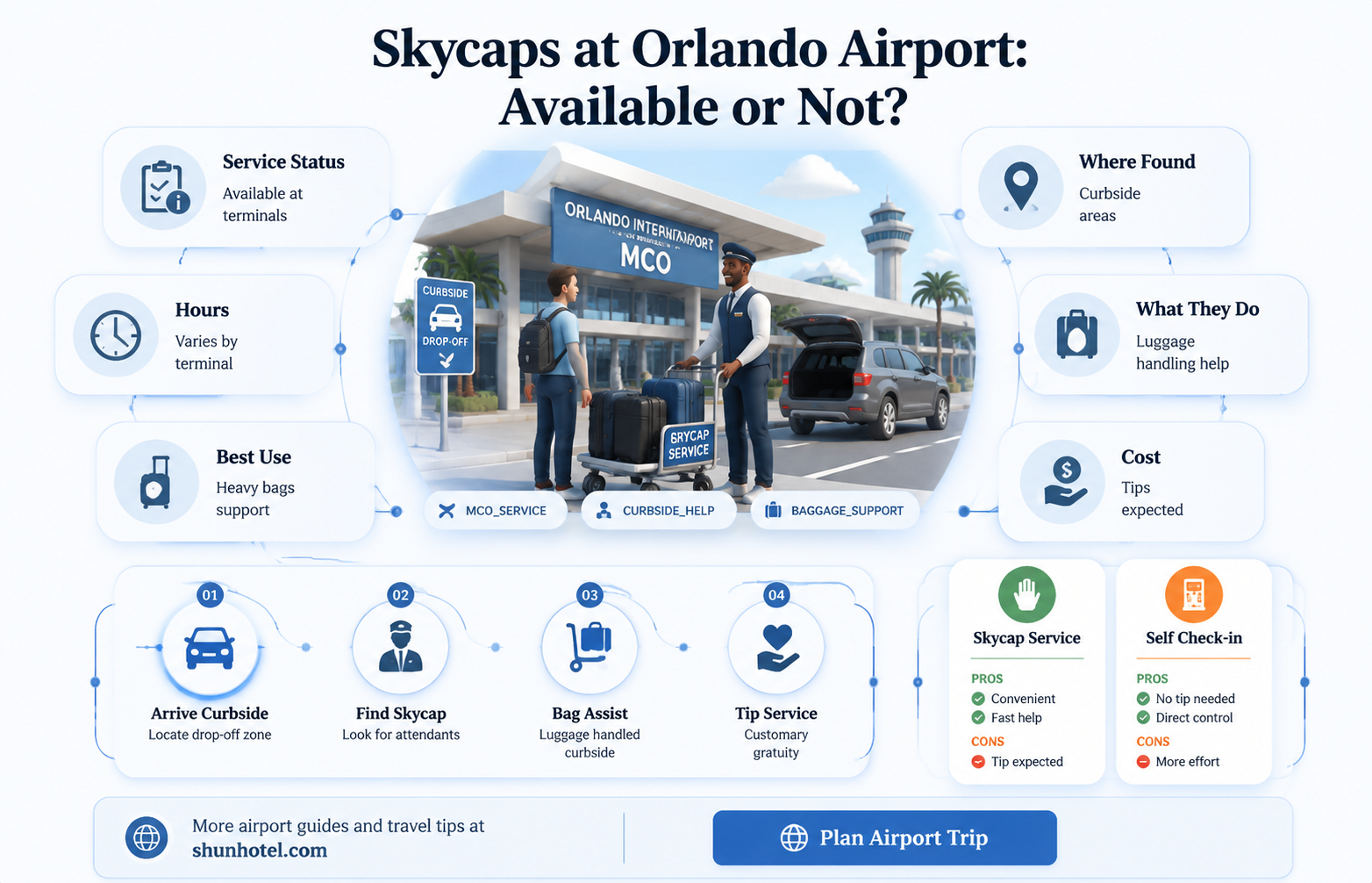 are there skycaps at orlando airport