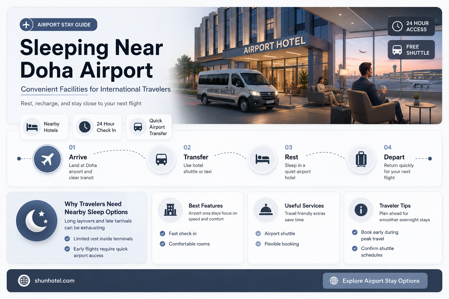 are there any sleeping facilities near international airport in doha