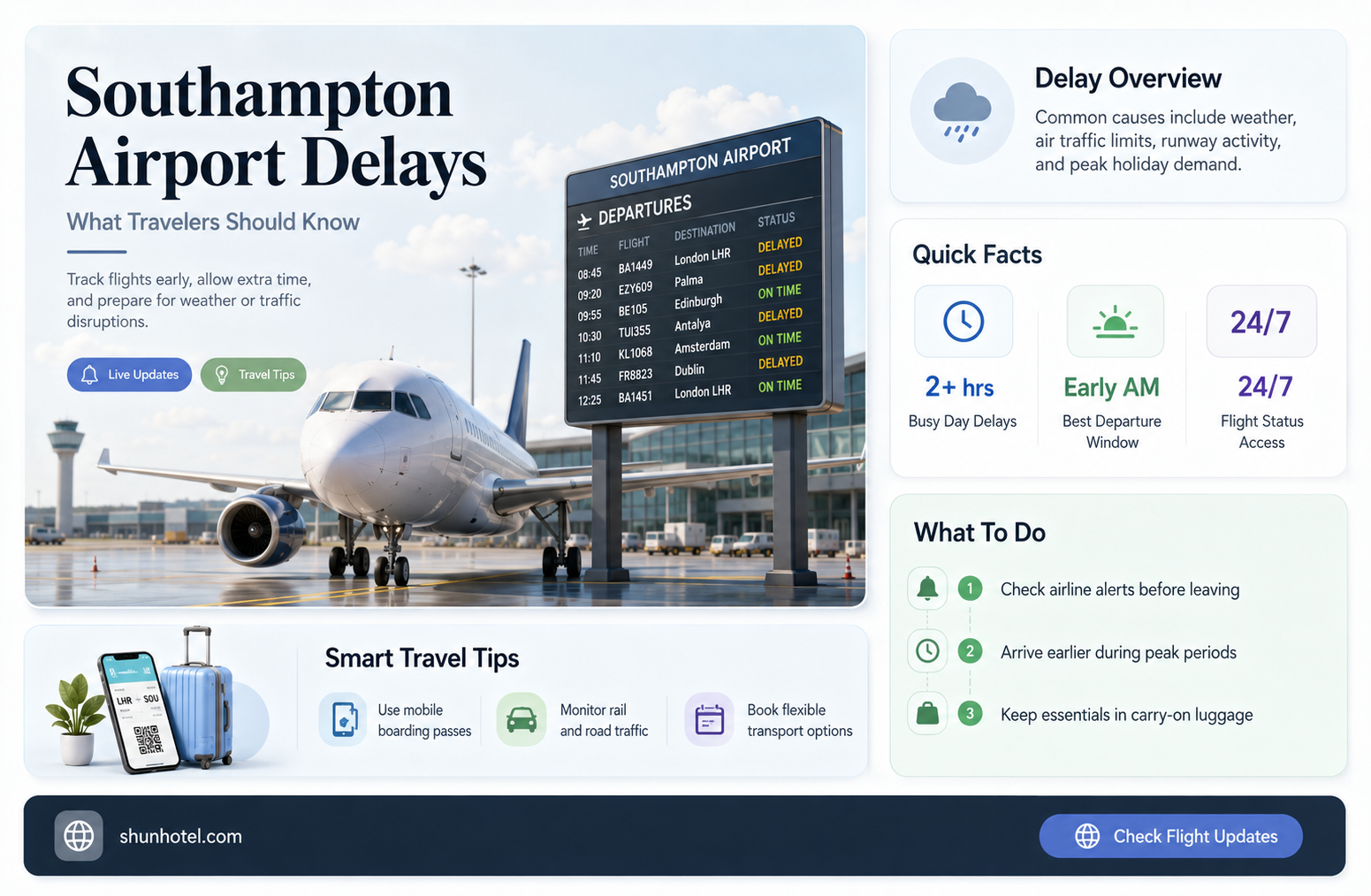 are there delays at southampton airport