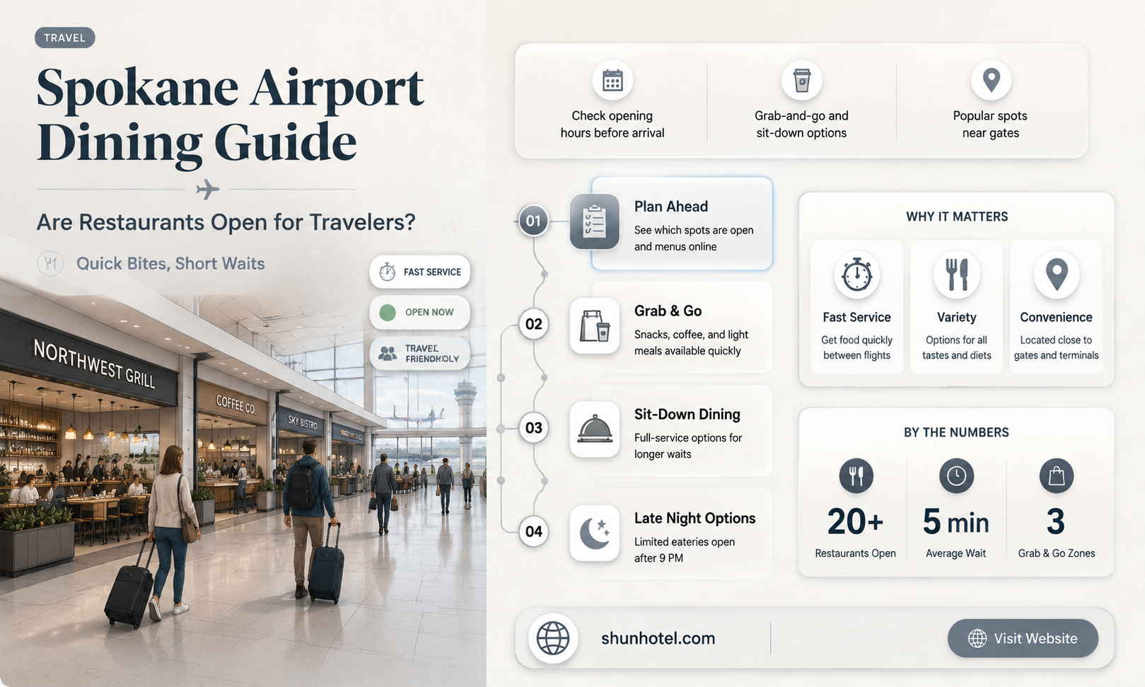 are restaurants open in spokane airport