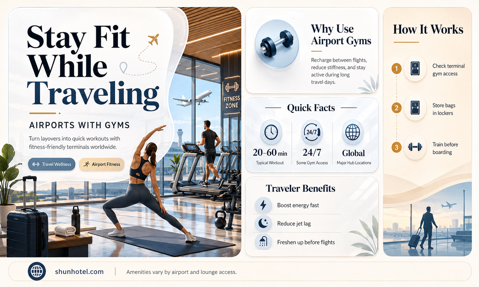 are there any airports with gyms