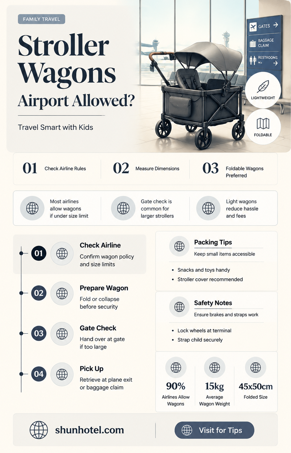 are stroller wagons allowed at airport