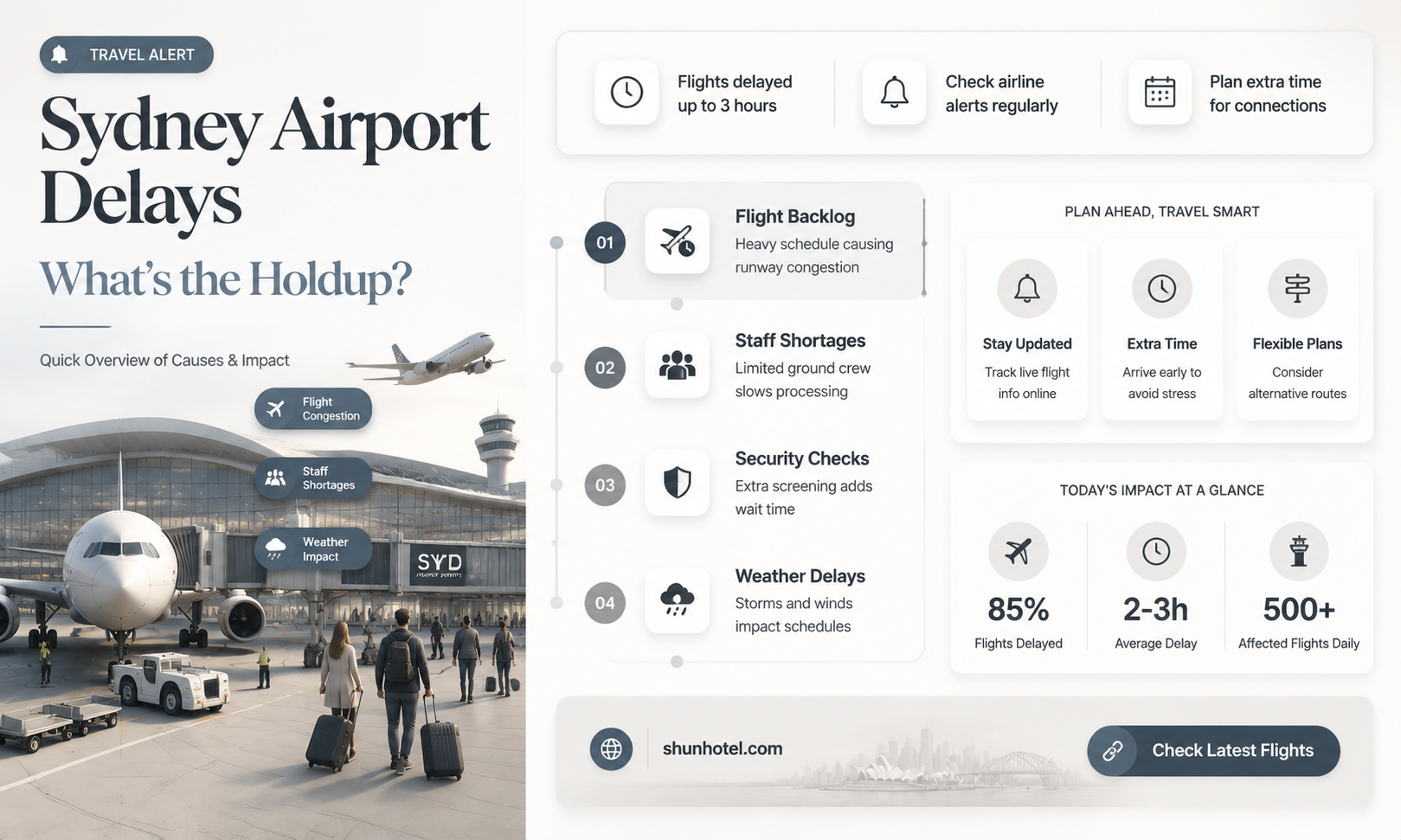 are flights delayed at sydney airport