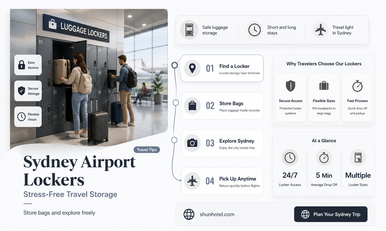 are there lockers at sydney airport