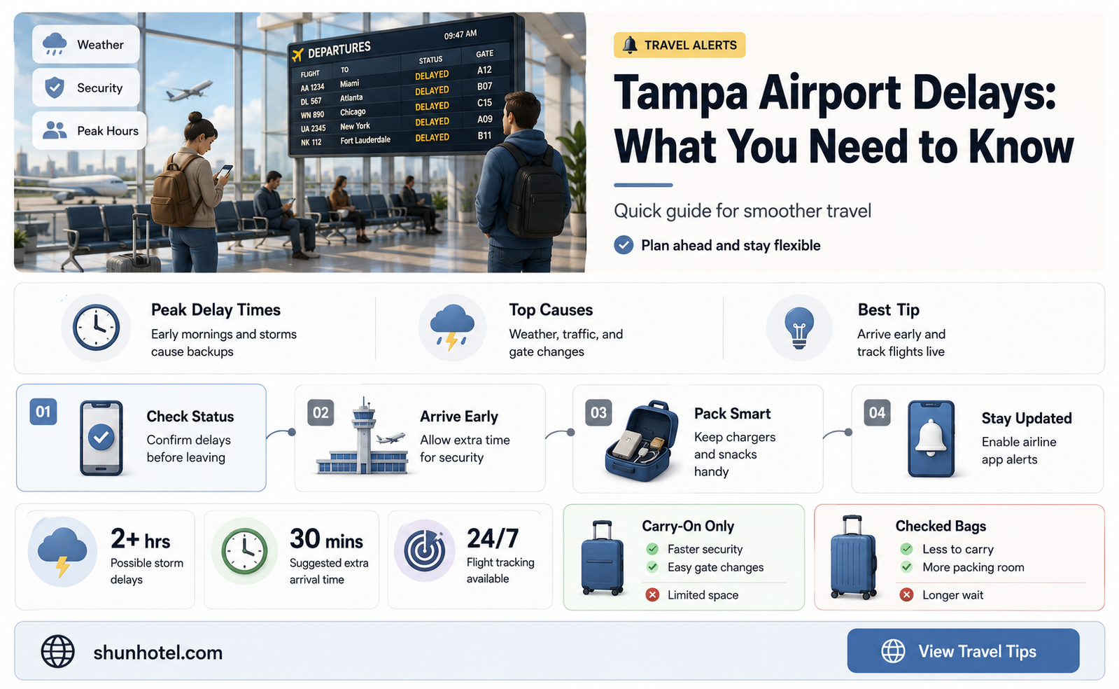 are there delays at tampa airport