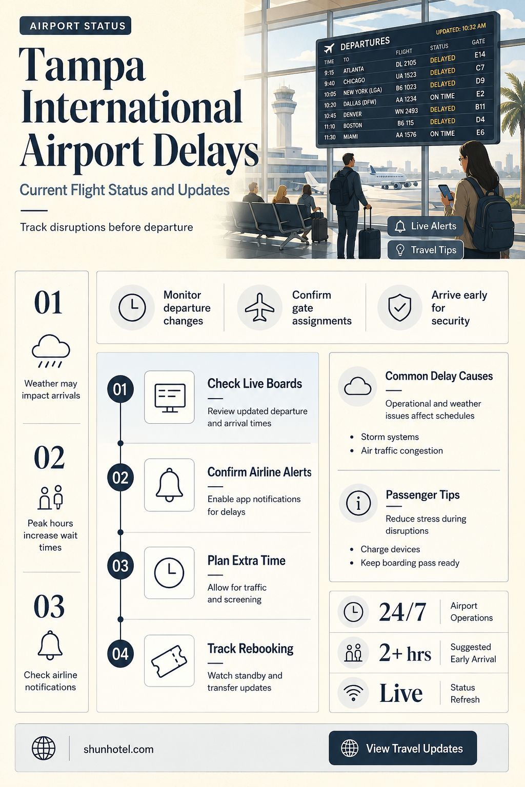 are there any flight delays at tampa international airport