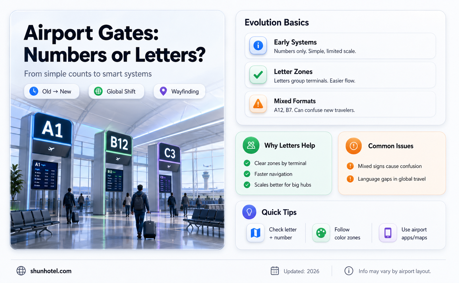 are airport gates numbers or letters