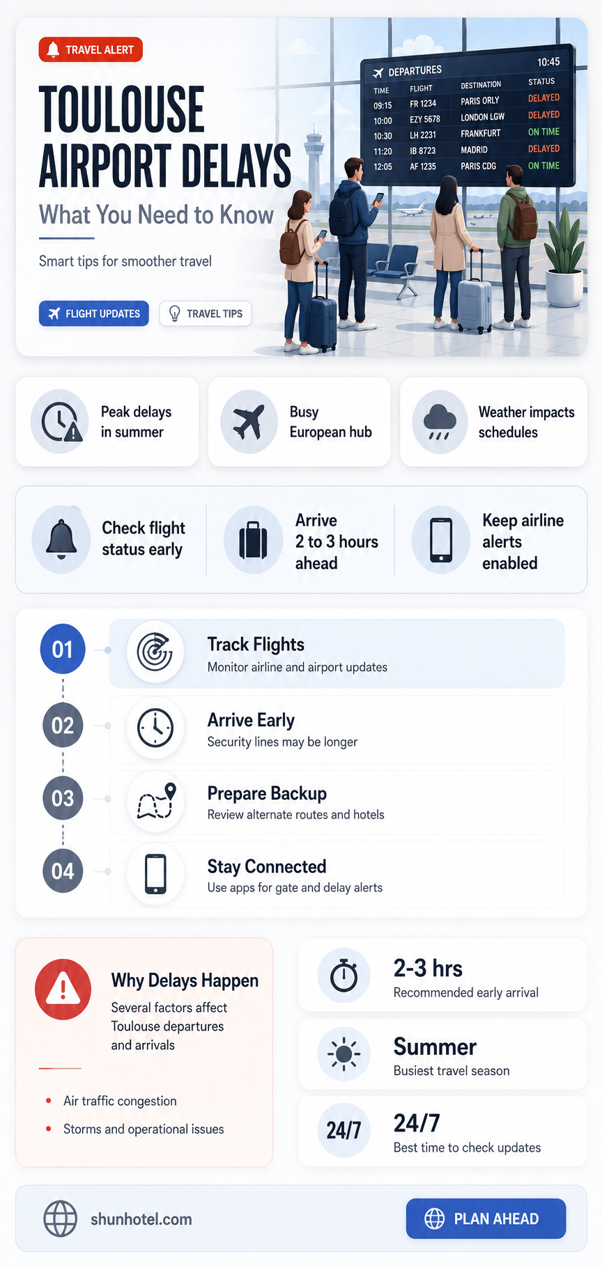 are there delays at toulouse airport