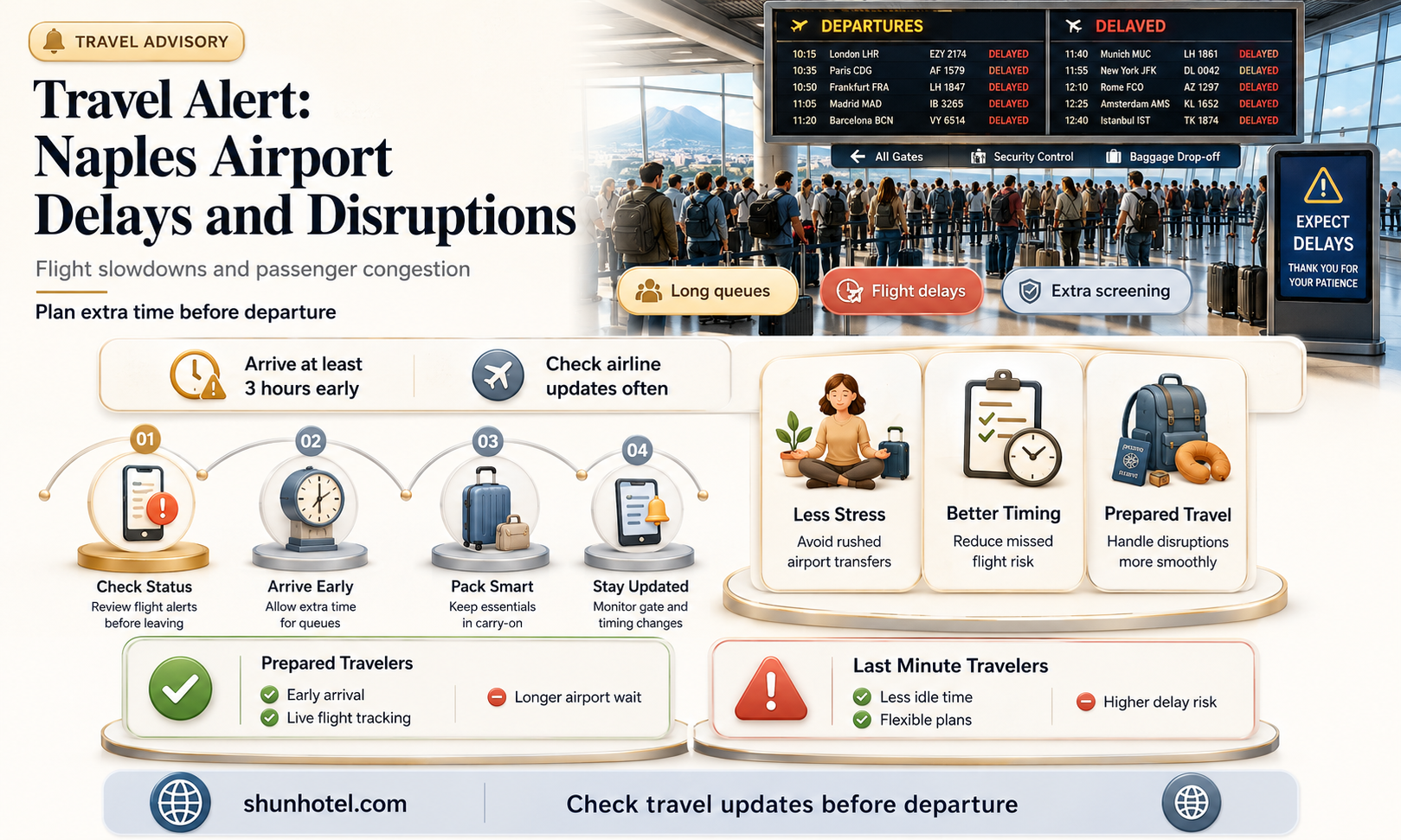 are there delays at naples airport