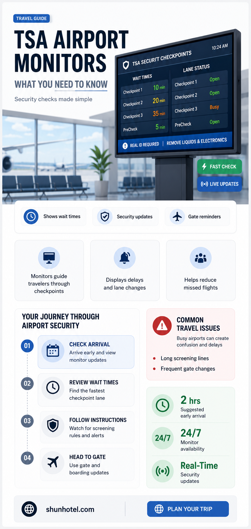 are there airport monitors inside tsa