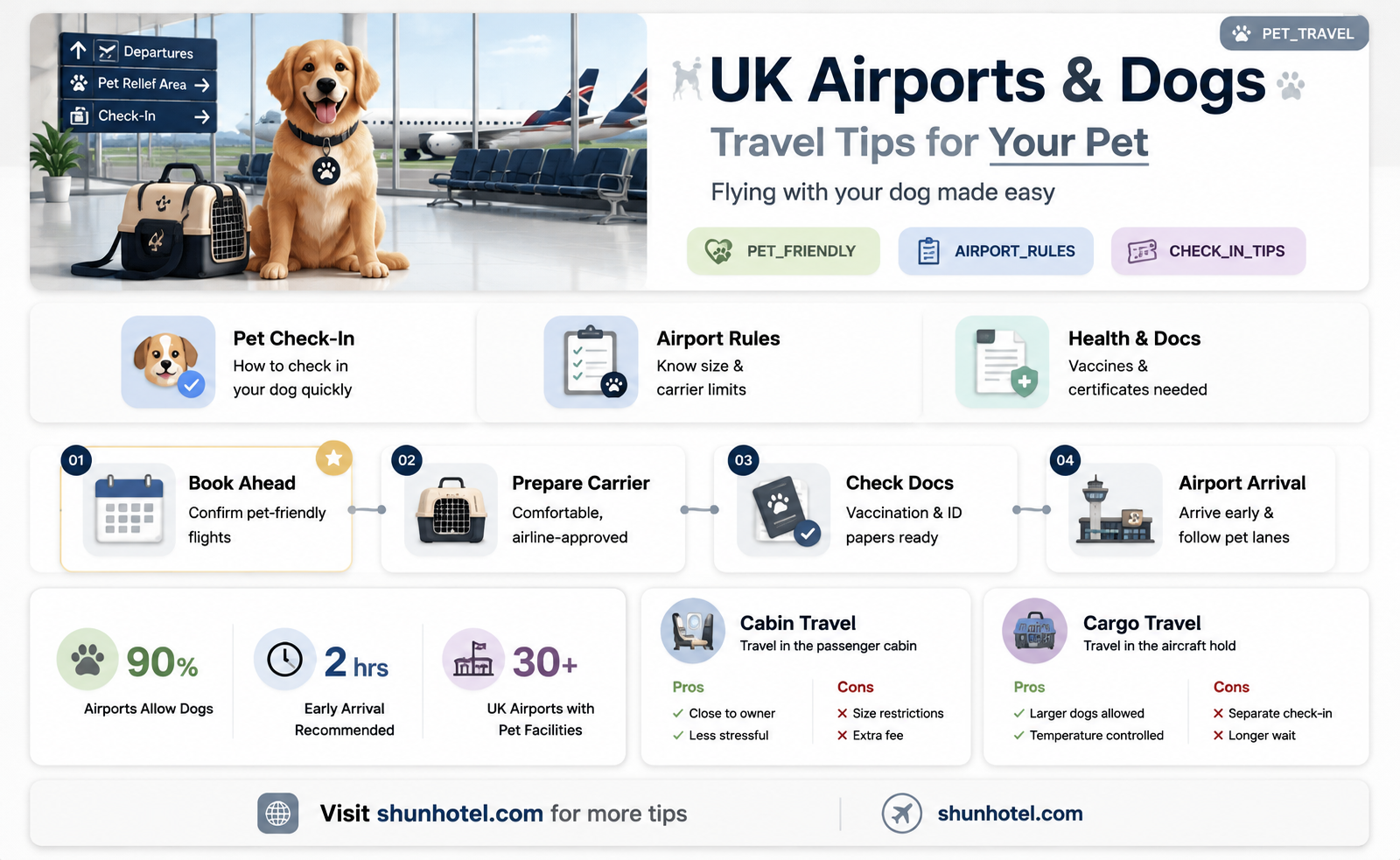 are dogs allowed in airports uk