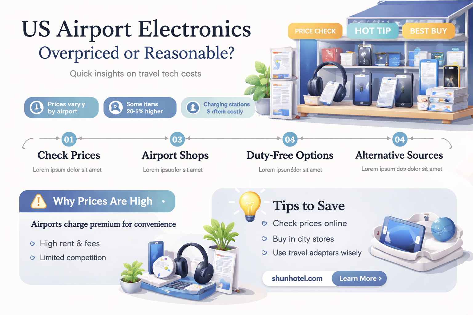 are electronics at us airports expensive
