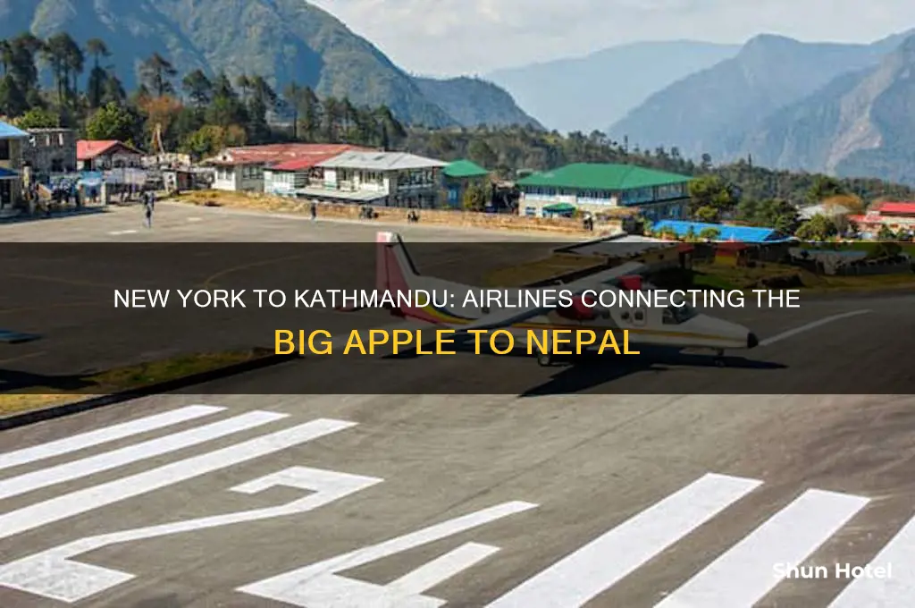 what airlines fly from new york airporta to kathmandu nepal