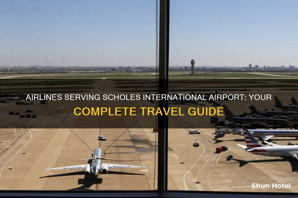 what airlines fly into scholes international airport