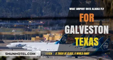 Which Airport Serves Alaska Airlines Flights to Galveston, Texas?