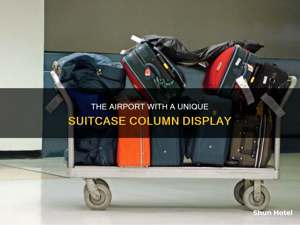 what airport has columns of suitcases