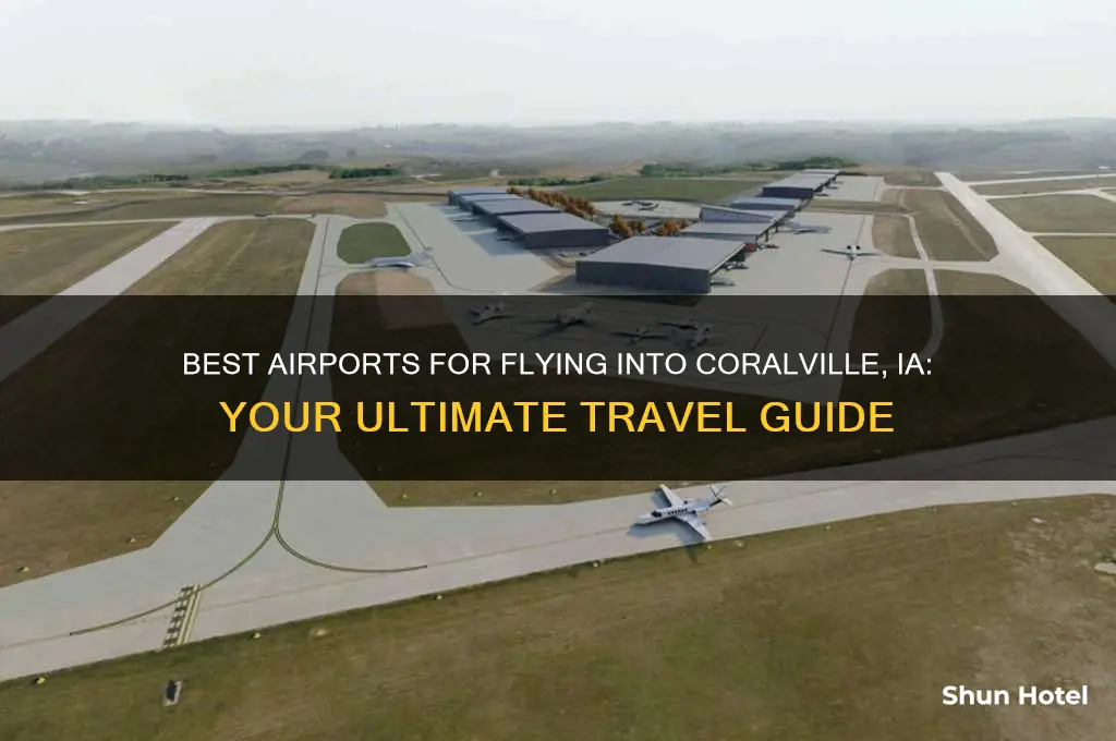 what airport should i fly into destination coraville ia