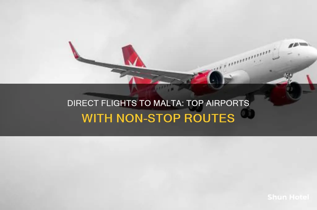 what airports fly direct to malta